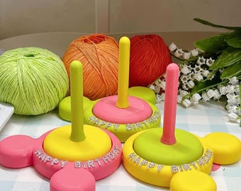 3D gedruckter Garnhalter breite Basis Spindel, Garnspindel, Strickwerkzeug, Wollspindel, Geschenk zum Stricken