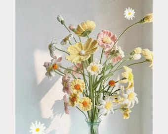 Crochet Daisy Flower Bouquet Pattern: DIY Amigurumi Floral Arrangement (PDF Pattern)