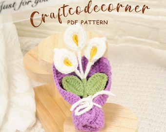 Mini Calla Lilien Blumenstrauß Häkelanleitung | Blumenstrauß Häkelanleitung | Crochet Home Decor | Sofortiger Download Digitales PDF