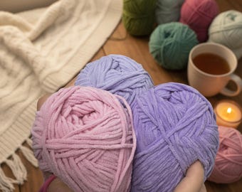 Amigurumi Chenille Garn 1 mm: Plüsch, weiches Polyester für Häkelprojekte, 46 Farben