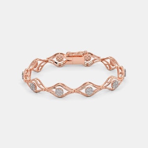 925 Silver Rose Gold-Plated Link Bracelet.