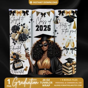 2025 Graduation Tumbler Wrap, Graduation Tumbler Gift, 20oz Skinny Tumbler Sublimation, Senior 2025 Tumbler Wrap, PNG Files Digital Download