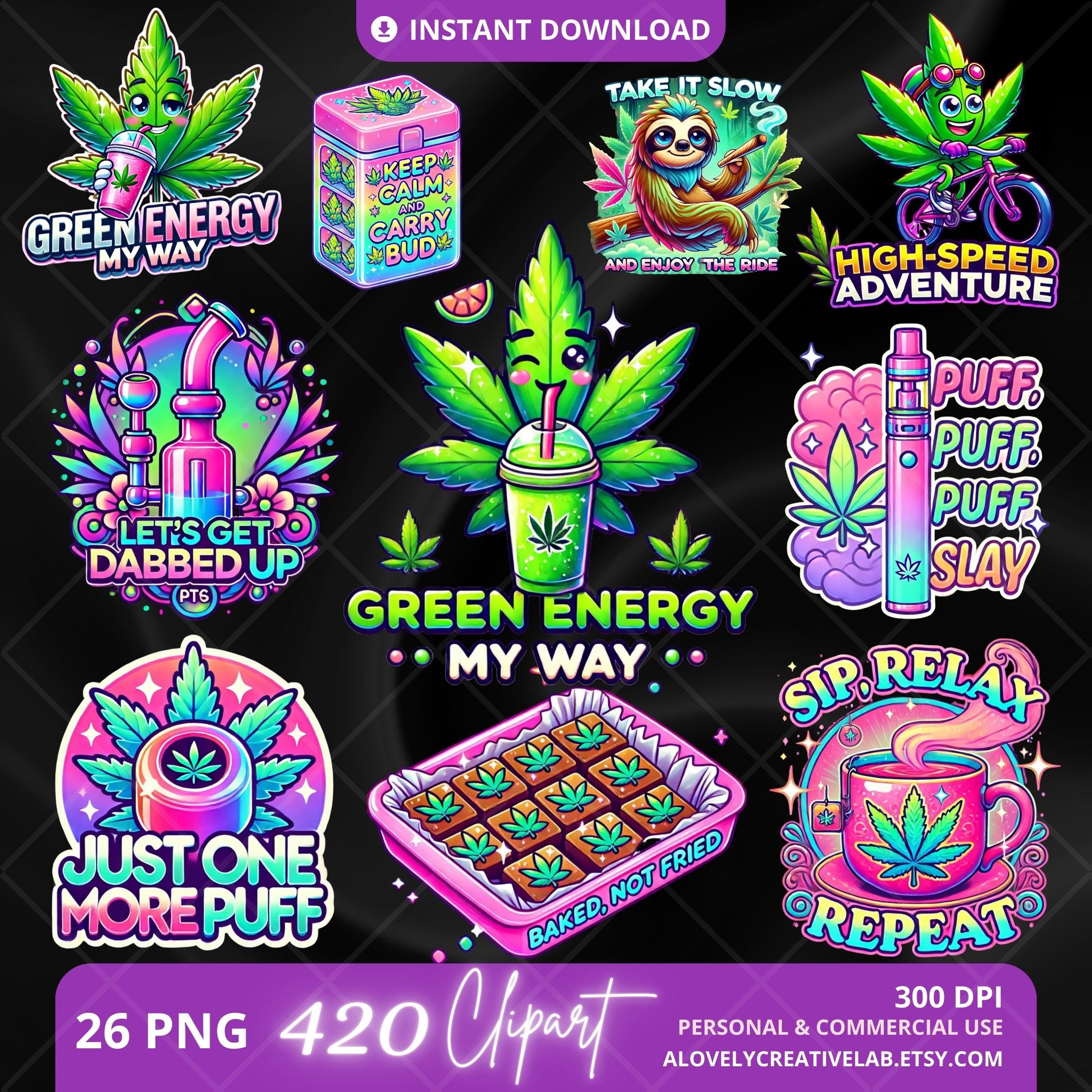 Purple Weed Art - Etsy