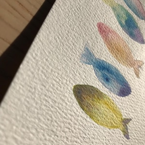 carte poissons à l'aquarelle, idéale pour le premier avril !