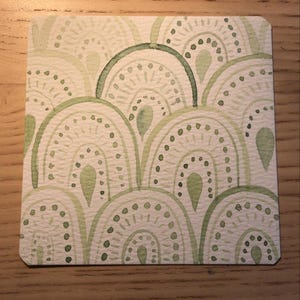 carte carrée aquarelle motifs abstraits