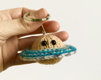 Light Brown Baby Ringed Planet Decorative  Key Ring