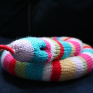 【2plan】Snake Mohair Round Knit Toy Snake Digital Pattern. Knit Your Own Coiling, Sidewinder