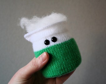 Knit your own Amigurumi Bubbling Beaker (pdf knitting pattern)