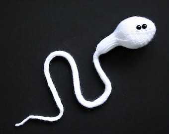 Knit your own Amigurumi Human Sperm (pdf knitting pattern)