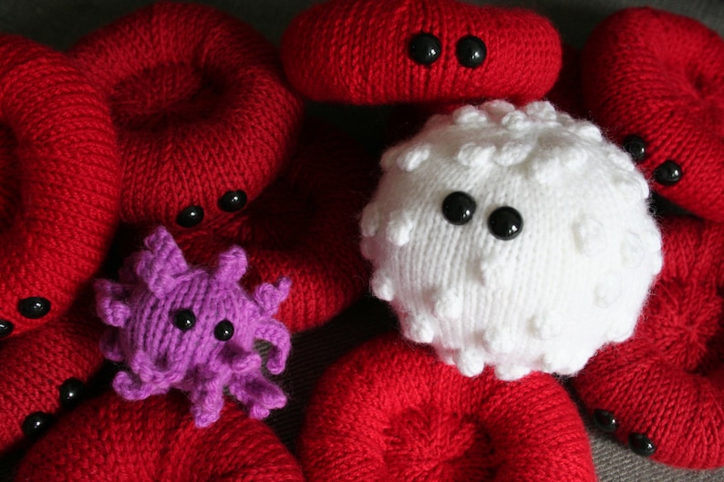 Blood Plush Collection Red and White Blood Cells and an Activated Platelet image 1