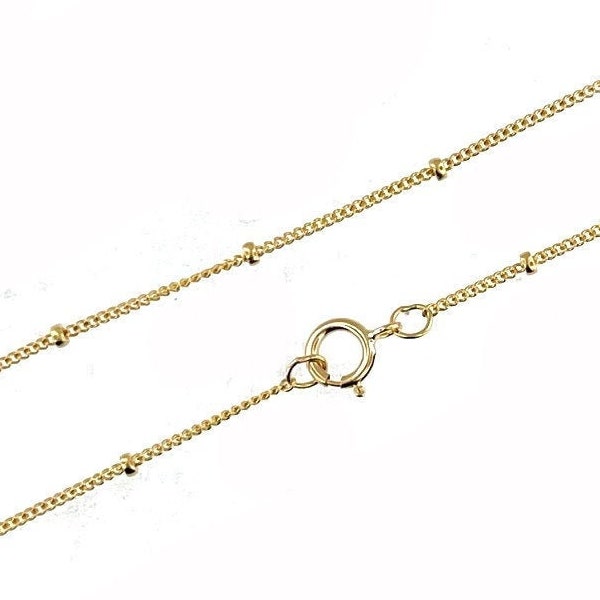 NEW  1.9mm 18 Inches High Quality Finished Gold Filled Saturn/Satellite Chain with Spring Clasp Select Qty Discount