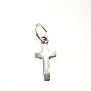 Sterling Silver Cross  Charm  15 mm tall (does not include jumpring)