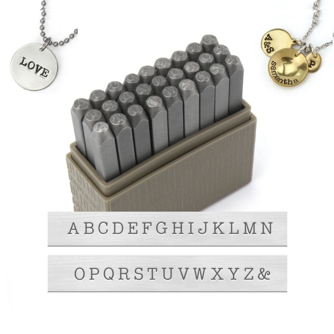 Metal Stamps Kit, Alphabet Number and Letter Metal Stamping Tools Kit,  3mm/0.11inch, for Jewelry Logo Stamps, Impress Art 