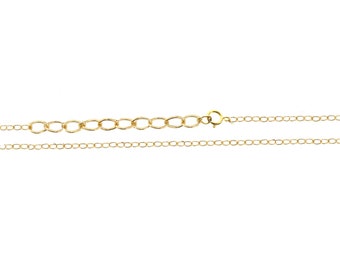 16 inch with 2 inch extender 14K Gold-Filled 1.2mm Finished Cable Chain -READY TO WEAR  adjustable 16, 17, to 18 inches!