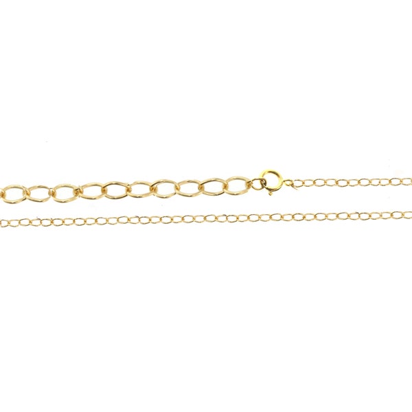 16 inch with 2 inch extender 14K Gold-Filled 1.2mm Finished Cable Chain -READY TO WEAR  adjustable 16, 17, to 18 inches!