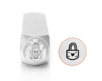 ImpressArt NEW!- Padlock Design Stamp, 6mm - Handstamping Metal Design Stamp - Low Shipping!