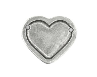 Pewter Stamping Blank, Heart Border (Large) - Bulk Price Available