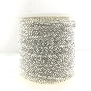 NEW 1.3 mm Rolo Chain Sterling Silver Per foot select 5ft or more for low price image 1