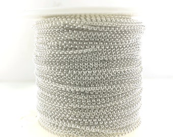NEW! 1.3 mm Rolo Chain Sterling Silver  - Per foot (select 5ft or more for low price)