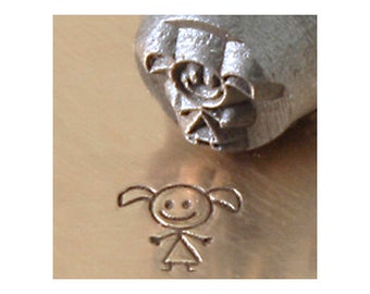 Girl/Daughter Stick Figure Design Stamp - 6 mm - Low Shipping!