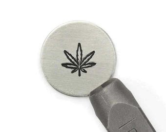 ImpressArt- HEMP LEAF 6MM STAMP  Handstamping Metal Design Stamp