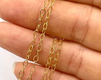 2.5mm x 1.5mm 14k Gold Filled Cable Chain by the foot