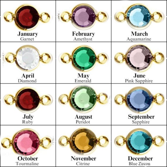 You Pick- 10 pcs of Gold  Birthstone Connectors Crystal-New Low Price -Wholesale price! .57 cents each!