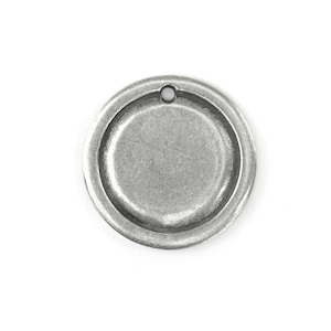 Pewter Stamping Blank, Circle Border (Large) - Bulk Price Available as low as 1.95 each!