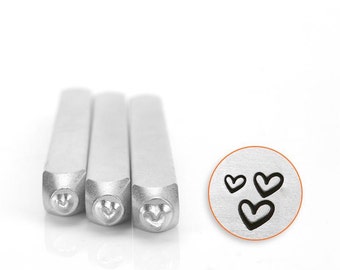POPULAR! IMPRESSART HEART Metal Stamp Pack  - 3 sizes! and Low Shipping!