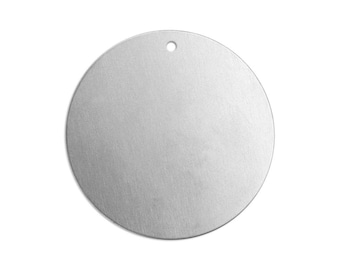 With HOLE, 1.25 inch PREMIUM 16 Gauge Thick Aluminum Blank Discs - 10 pcs Select More QTY for Bulk Discount from DropDown Menu!