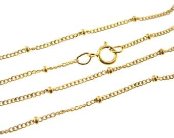 30 Inches LONG High Quality Satellite / Saturn Chain 2 mm Curb 14K Gold Filled Chain  - Select Quantity from Dropdown Menu for Bulk Discount