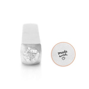 ImpressArt-Made With Love Design Stamp, 4mm - Handstamping Metal Design Stamp - Low Shipping!
