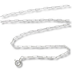 Beliebt! Büroklammer Sterling Silber Kette 45 cm - 6 mm x 3 mm