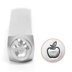 Apple Design Stamp 6mm - Handstamping Metal Design Stamp - Low Shipping!
