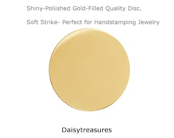 3/8 Inch 22 Gauge GOLD Filled Shiny Soft Strike Discs - Blank Metal Stamping Supplies  As low as 2.55 each!