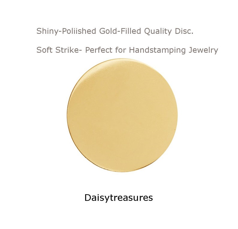 3/4 Inch 20 Gauge GOLD Filled Shiny Soft Strike Discs Blank Metal Stamping Supplies image 1