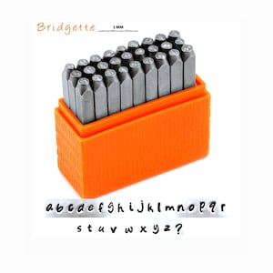 Basic BRIDGETTE LOWERCASE Stamp Set 3MM  Set A-Z and ? Symbol