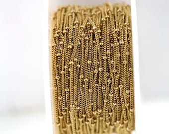 NEW! 1.9mm Bead/.95mm 14K Gold FIlled  Saturn / Satellite Bead Chain - Per 1 Ft  (or select longer length for less) as low as 11.85 per ft!