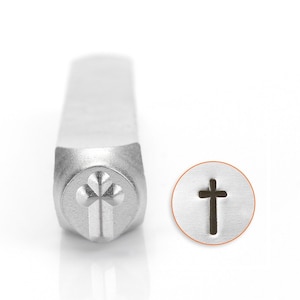 ImpressArt- Cross Design Stamp, 6mm -  6mm Metal Stamp - Low Shipping!