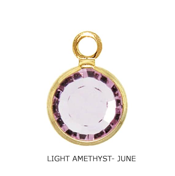 Crystal Light Amethyst June 10 Pcs Of Gold Birthstone Crystal-new