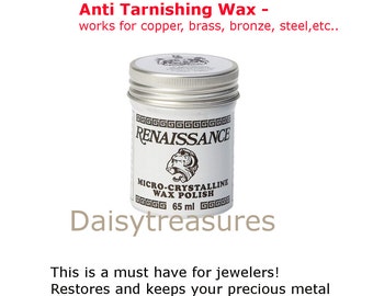 Renaissance Polishing Wax - Works great on Copper and Brass to keep from tarnishing and Seals Patinas 2.25 ounce Low Shipping! Best Price