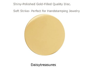 NEW THICKER - 6.5mm tiny 20 Gauge GOLD Filled Shiny Soft Strike Discs - Blank Metal Stamping Supplies