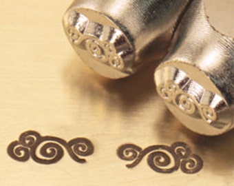 Design Stamp -Fancy Border Stamp - Flourish Ends Left and Right Stamp Set 6mm Metal Stamp