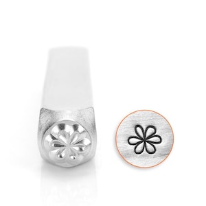 Whimsy Flower Design Stamp 6mm Metal Stamp -Low Shipping!