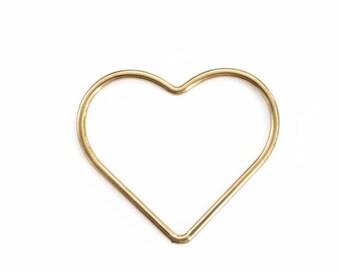 17.5mm Extra Large - 14k Gold filled Floating  Large Open Heart Charm