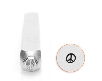 ImpressArt- Peace Sign Design Stamp, 6mm - Handstamping Metal Design Stamp - Low Shipping!