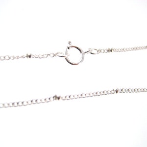 High Quality Satellite / Saturn Chain 2 mm Curb Sterling Silver Chain 16 Inches