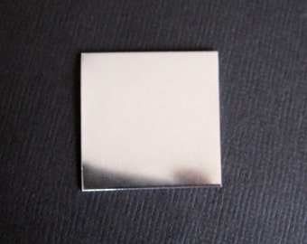 2 pcs - 1 inch Square 22 gauges Sterling Silver Blanks - Hand Stamping Supplies