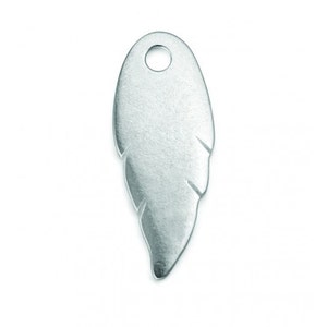 Pewter - Feather Soft Strike Stamping Blank -  1.25 Inch 16 Gauge-  Hand Stamped Jewelry - Bulk Price Available