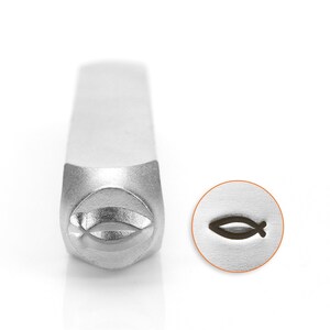 Fish - Fishy Design Stamp, 6mm -Metal Stamp for Your Hand Stamping Jewelry - Low Shipping!